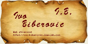 Ivo Biberović vizit kartica